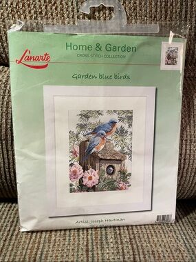 Garden Blue Birds Wall Art - Blue and Orange